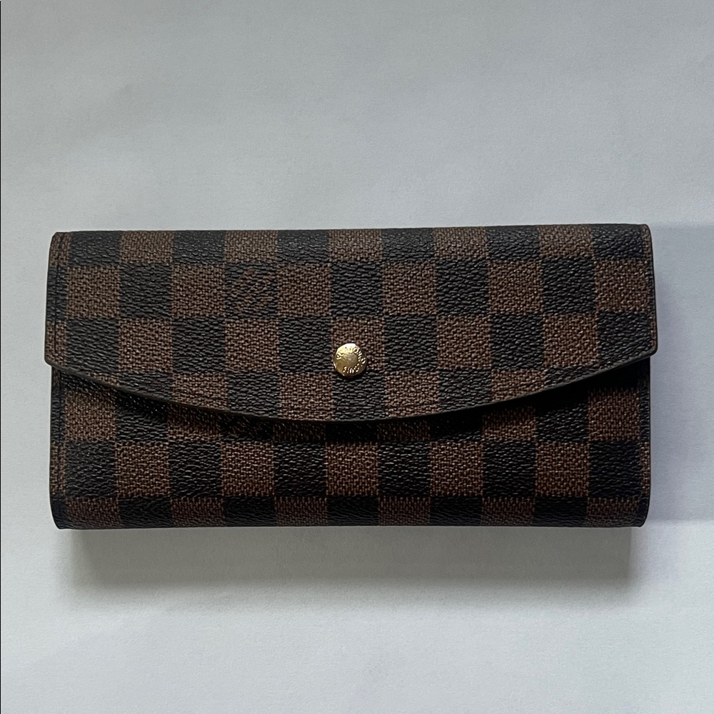 Designer-Inspired Brown Checkered Women's Wallet